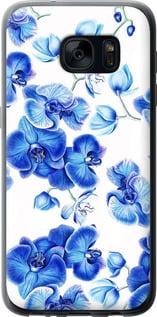 Чехол на Samsung Galaxy S7 G930F Голубые орхидеи