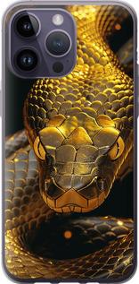 Чехол на iPhone 14 Pro Max Golden snake