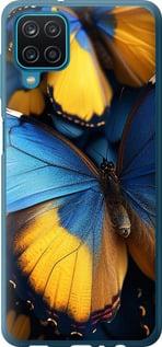 Чехол на Samsung Galaxy A12 A125F Желто-голубые бабочки