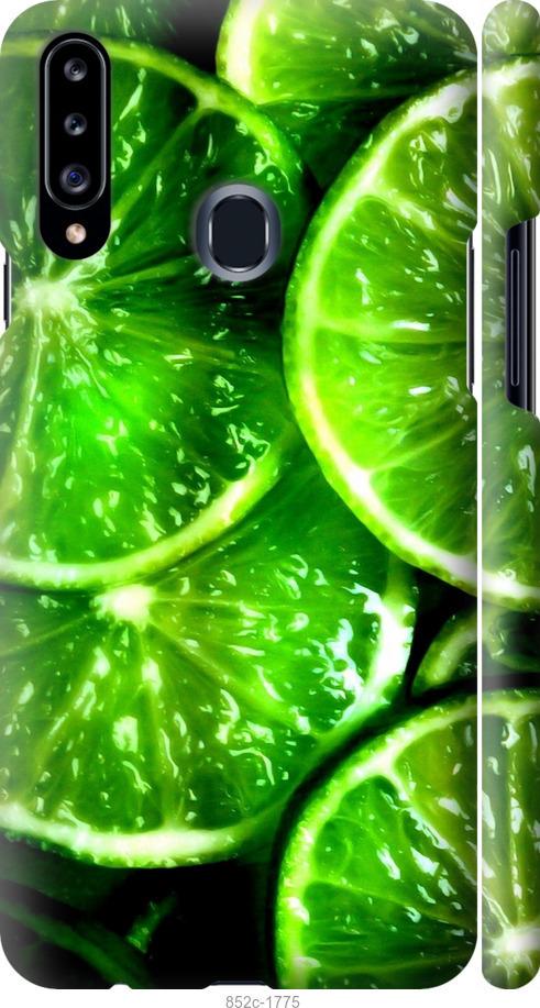 Чехол на Samsung Galaxy A20s A207F Зелёные дольки лимона