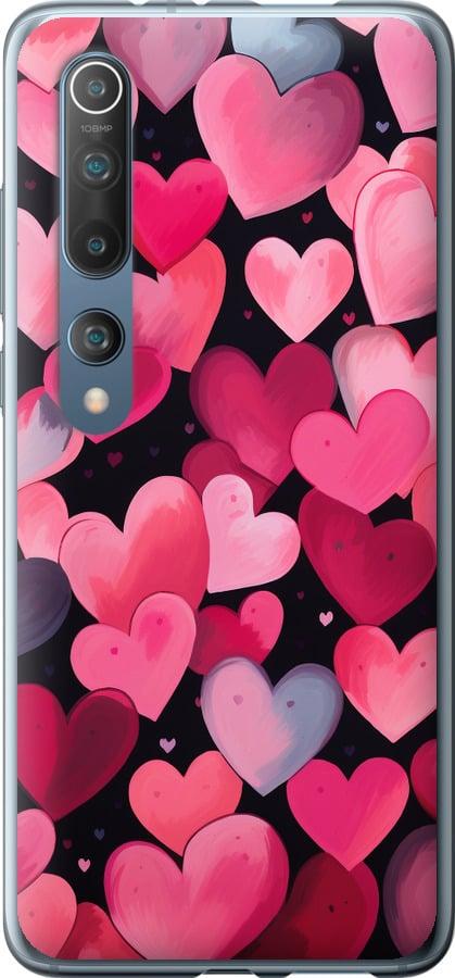 Чехол на Xiaomi Mi 10 Сердечки 4
