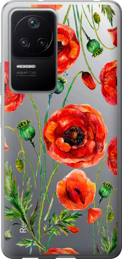 Чехол на Xiaomi Redmi K40S Нарисованные маки
