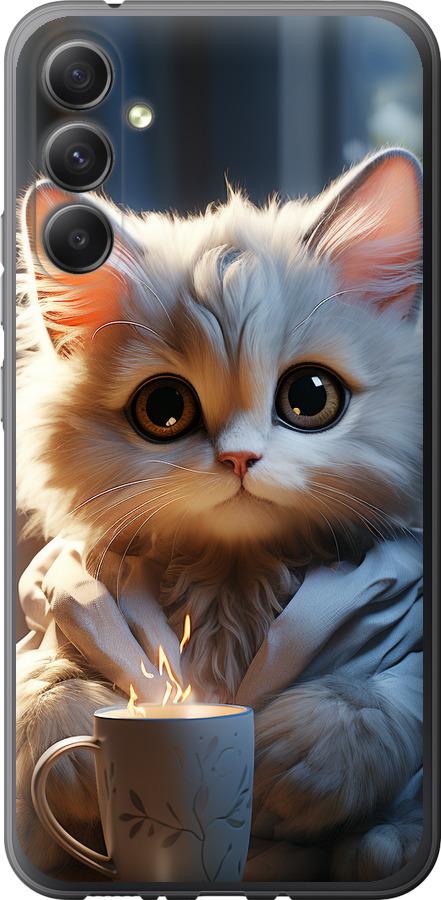 Чехол на Samsung Galaxy A34 A346E White cat