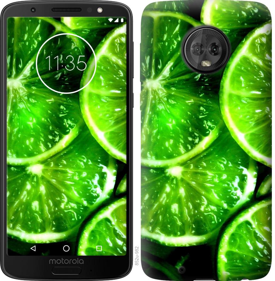 Чехол на Motorola Moto G6 Зелёные дольки лимона