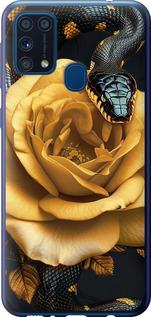 Чехол на Samsung Galaxy M31 M315F Black snake and golden rose