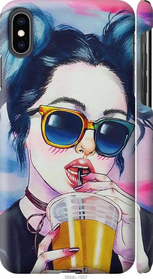 Чехол на iPhone XS Max Арт-девушка в очках