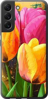 Чехол на Samsung Galaxy S22 Plus Нарисованные тюльпаны