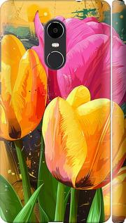Чехол на Xiaomi Redmi Note 4X Нарисованные тюльпаны