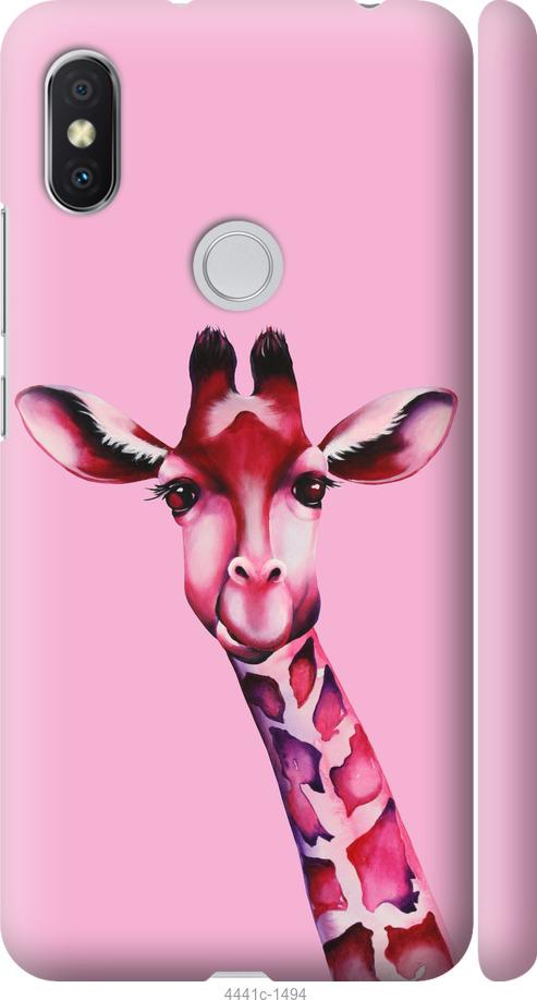 Чехол на Xiaomi Redmi S2 Розовая жирафа