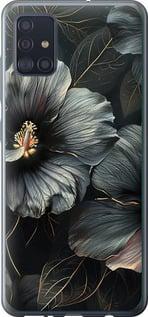 Чехол на Samsung Galaxy A51 2020 A515F Черные цветы
