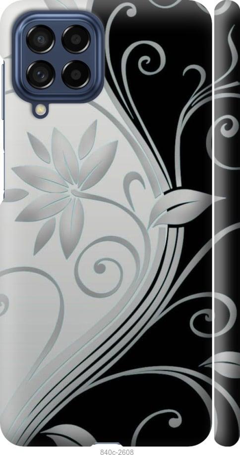 Чехол на Samsung Galaxy M53 M536B Цветы на чёрно-белом фоне
