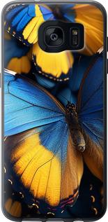 Чехол на Samsung Galaxy S7 Edge G935F Желто-голубые бабочки