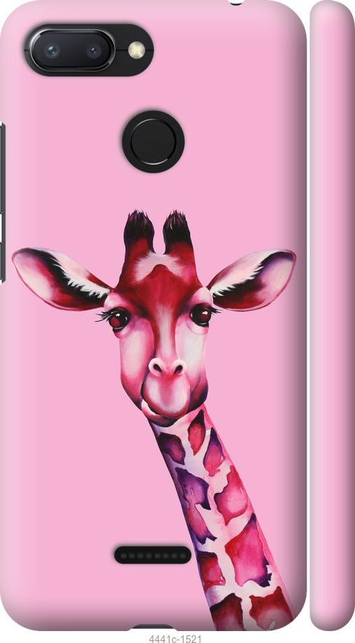 Чехол на Xiaomi Redmi 6 Розовая жирафа