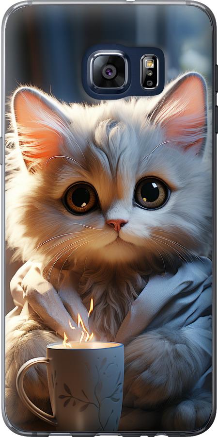 Чехол на Samsung Galaxy S6 Edge Plus G928 White cat