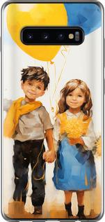 Чехол на Samsung Galaxy S10 Plus Дети с шариками