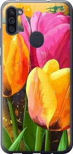 Чехол на Samsung Galaxy A11 A115F Нарисованные тюльпаны