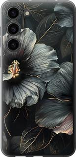 Чехол на Samsung Galaxy S23 Plus Черные цветы
