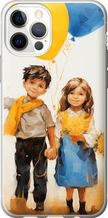 Чехол на iPhone 12 Дети с шариками