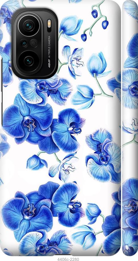 Чехол на Xiaomi Poco F3 Голубые орхидеи
