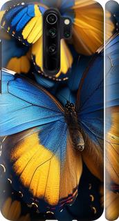 Чехол на Xiaomi Redmi Note 8 Pro Желто-голубые бабочки