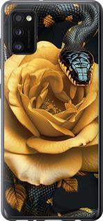 Чехол на Samsung Galaxy A41 A415F Black snake and golden rose