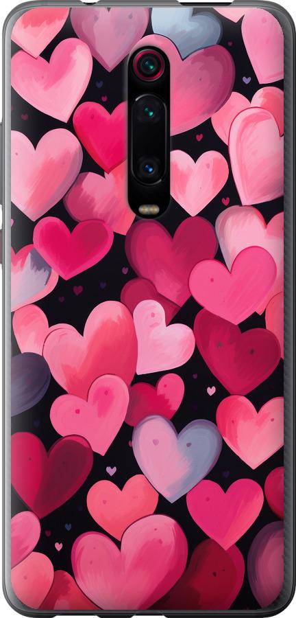 Чехол на Xiaomi Mi 9T Сердечки 4