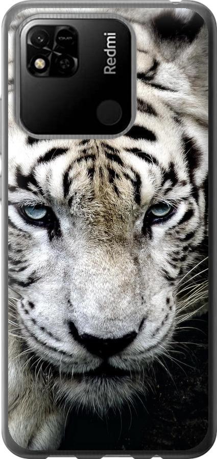 Чехол на Xiaomi Redmi 10A Грустный белый тигр