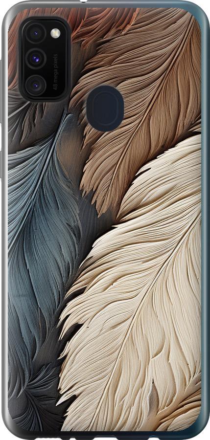 Чехол на Samsung Galaxy M30s 2019 Листья в стиле бохо