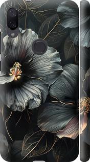 Чехол на Xiaomi Mi Play Черные цветы