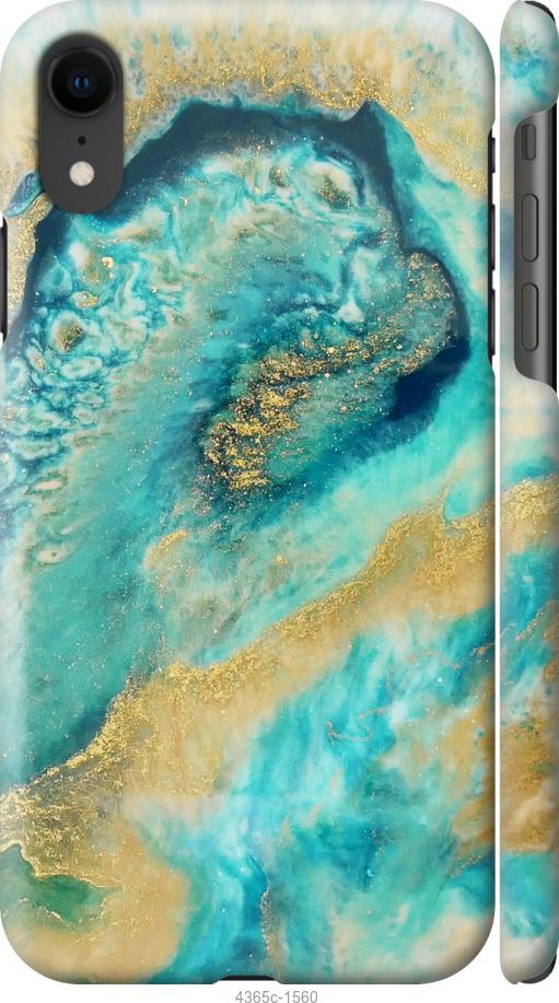 Чехол на iPhone XR Green marble