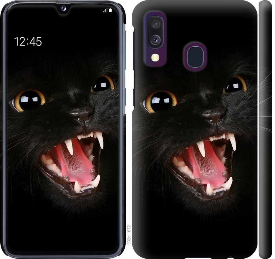 Чехол на Samsung Galaxy A40 2019 A405F Чёрная кошка