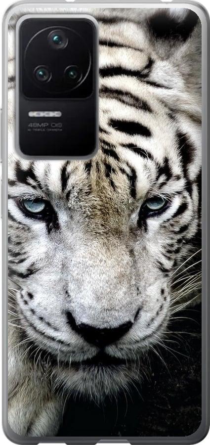 Чехол на Xiaomi Redmi K40S Грустный белый тигр