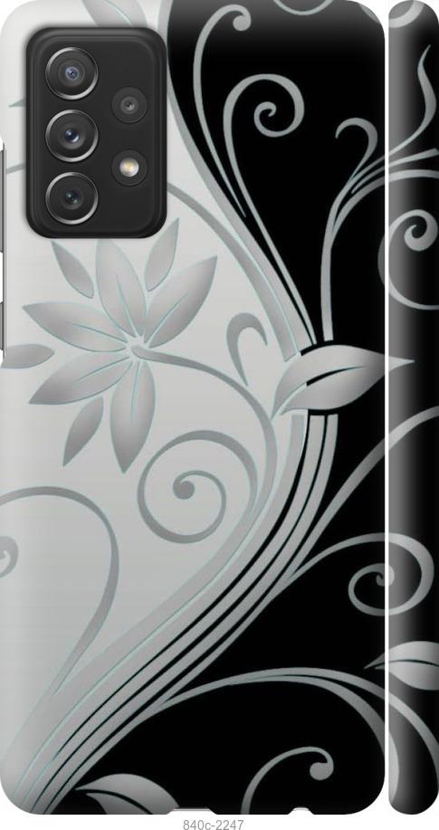 Чехол на Samsung Galaxy A72 A725F Цветы на чёрно-белом фоне