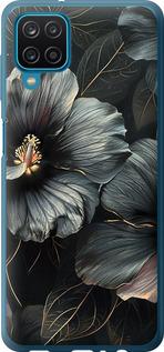 Чехол на Samsung Galaxy A12 A125F Черные цветы