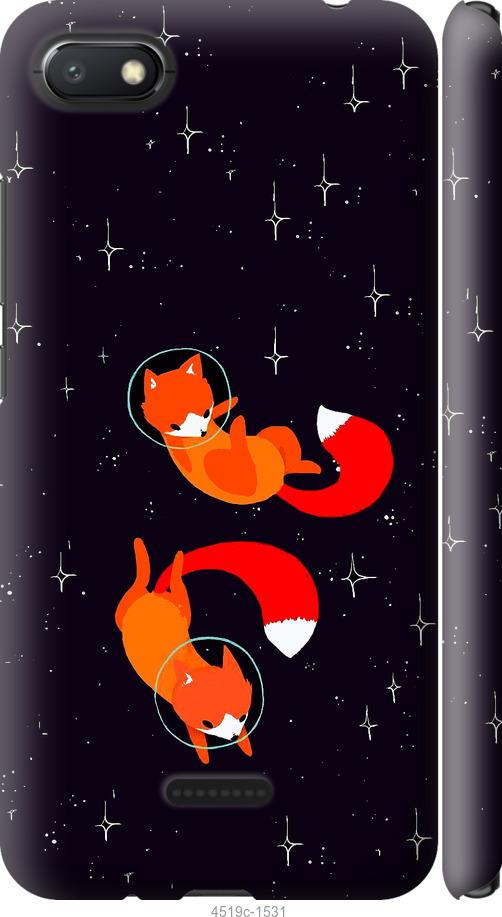 Чехол на Xiaomi Redmi 6A Лисички в космосе