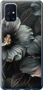 Чехол на Samsung Galaxy M31s M317F Черные цветы