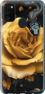 Чехол на Samsung Galaxy M30s 2019 Black snake and golden rose