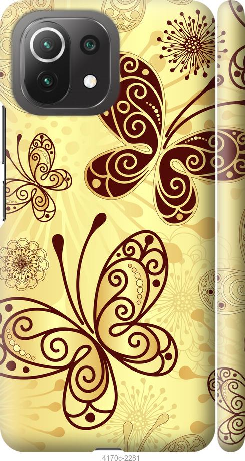 Чехол на Xiaomi Mi 11 Lite Красивые бабочки