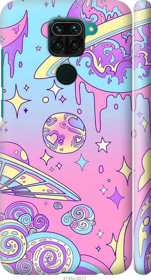 Чехол на Xiaomi Redmi Note 9 Розовая галактика