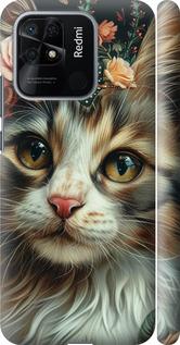 Чехол на Xiaomi Redmi 10C Cats and flowers