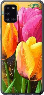 Чехол на Samsung Galaxy A31 A315F Нарисованные тюльпаны