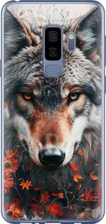 Чехол на Samsung Galaxy S9 Plus Wolf and flowers