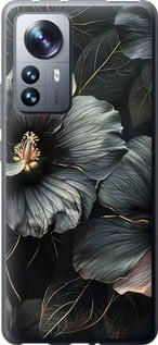 Чехол на Xiaomi 12 Pro Черные цветы