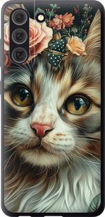 Чехол на Samsung Galaxy S21 FE Cats and flowers