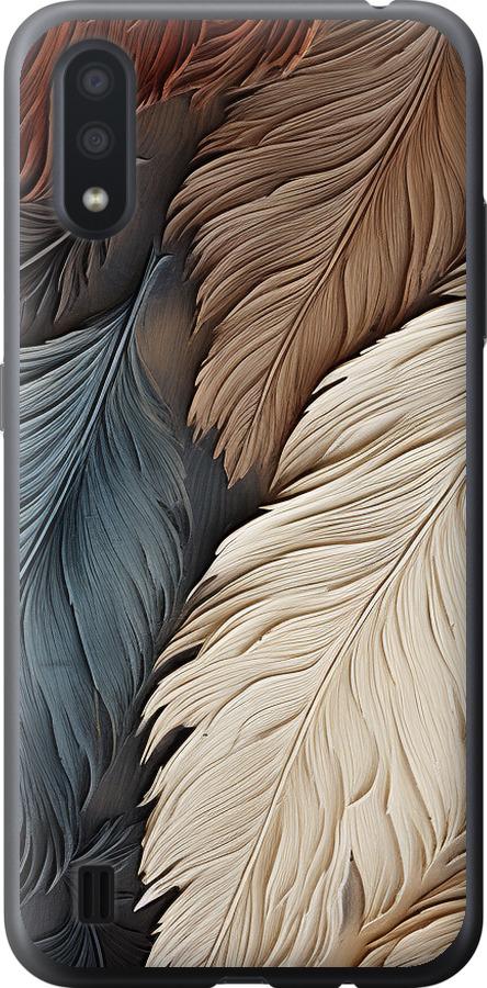 Чехол на Samsung Galaxy A01 A015F Листья в стиле бохо