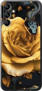 Чехол на Samsung Galaxy A14 A145F Black snake and golden rose