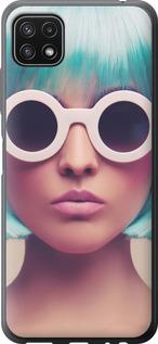 Чехол на Samsung Galaxy A22 5G A226B Синеволосая девушка в очках