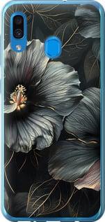 Чехол на Samsung Galaxy A20 2019 A205F Черные цветы
