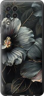 Чехол на Samsung Galaxy A22 A225F Черные цветы