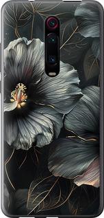 Чехол на Xiaomi Redmi K20 Черные цветы